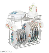 Stainless steel dish racks, pack of 1, modern & durable chrome finish, functional organizer for kitchenware